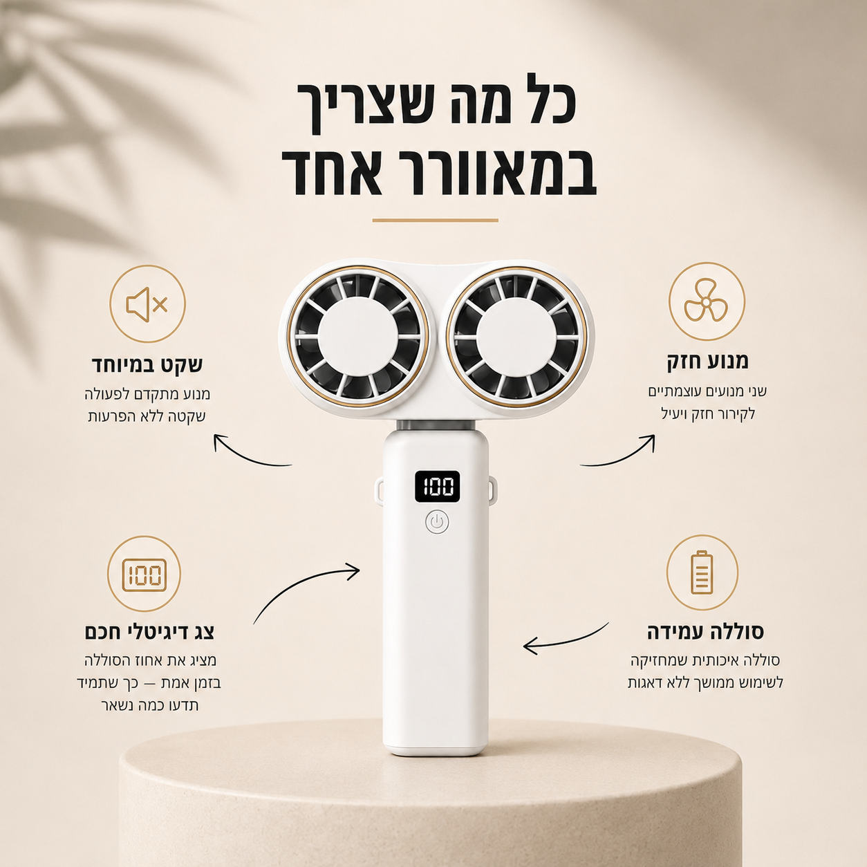 מאוורר נייד כפול